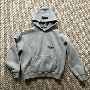 Essentials - Gray Flocked Hoodie